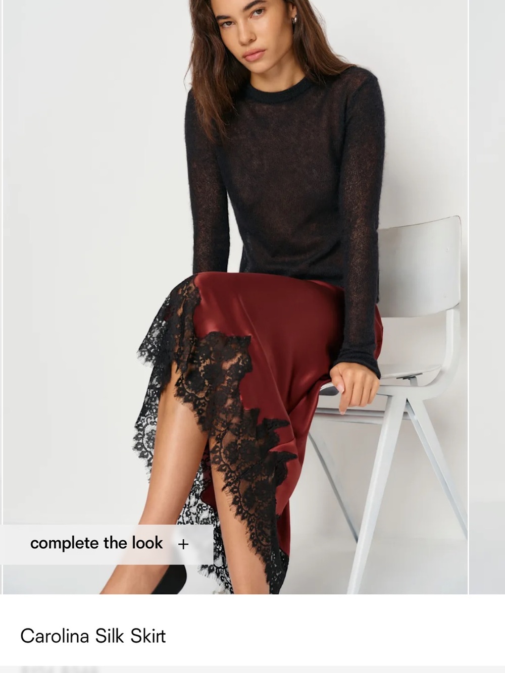 NWT Reformation Carolina Silk Skirt - in seasonal romance - Picture 3 of 9